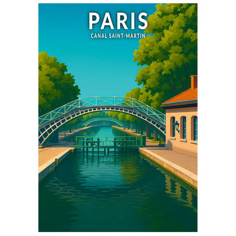 Affiche - Paris - Canal Saint-Martin