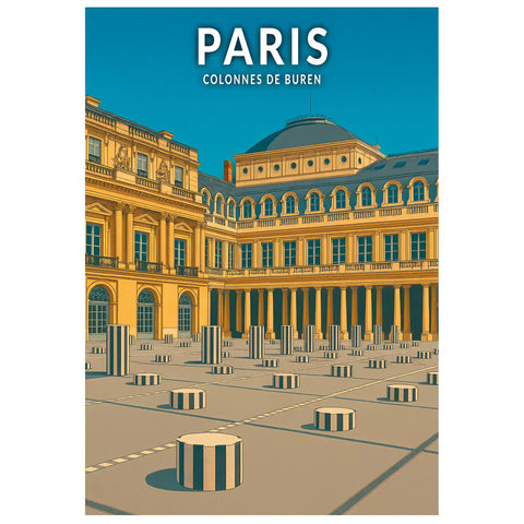 Affiche - Paris - Colonnes de Buren