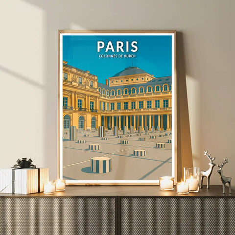 Affiche - Paris - Colonnes de Buren