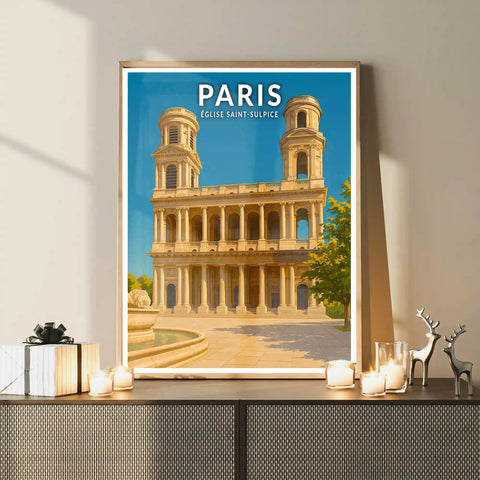 Affiche - Paris - Église Saint-Sulpice