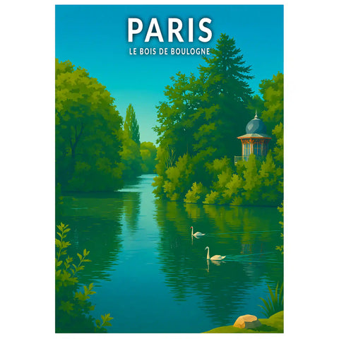 Affiche - Paris - Le Bois de Boulogne