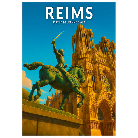 Affiche - Reims - Statue de Jeanne d'Arc