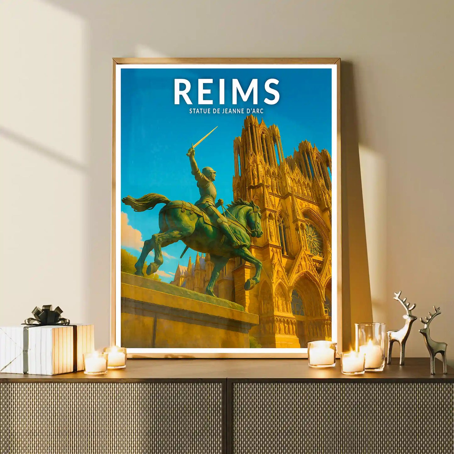 Affiche - Reims - Statue de Jeanne d'Arc