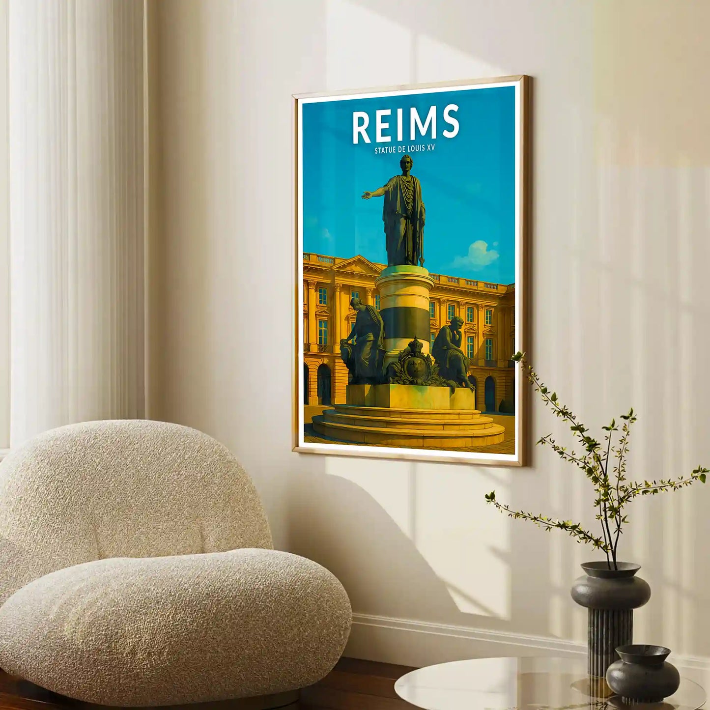 Affiche - Reims - Statue de Louis XV