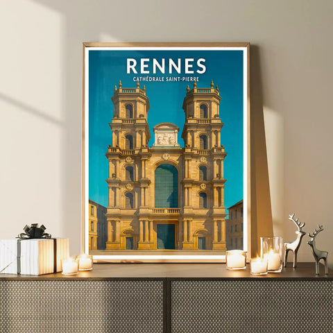 Affiche - Rennes - Cathédrale Saint-Pierre