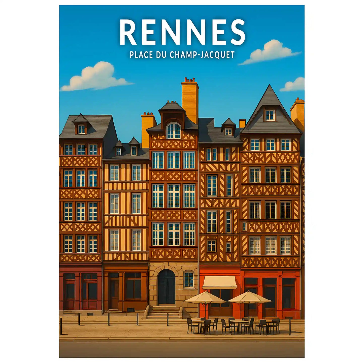 Affiche - Rennes - Place du Champ-Jacquet