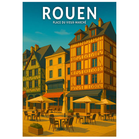 Affiche - Rouen - Place du Vieux-Marché