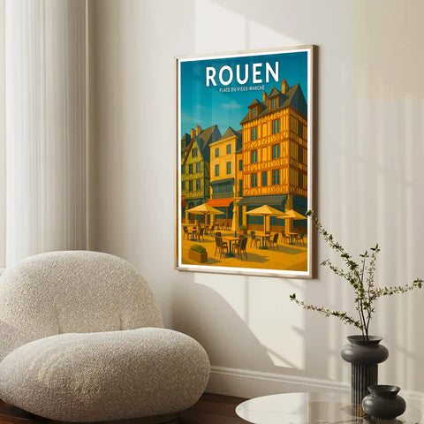 Affiche - Rouen - Place du Vieux-Marché