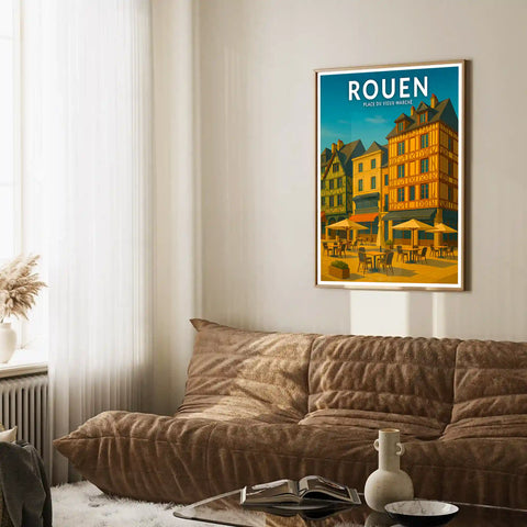 Affiche - Rouen - Place du Vieux-Marché