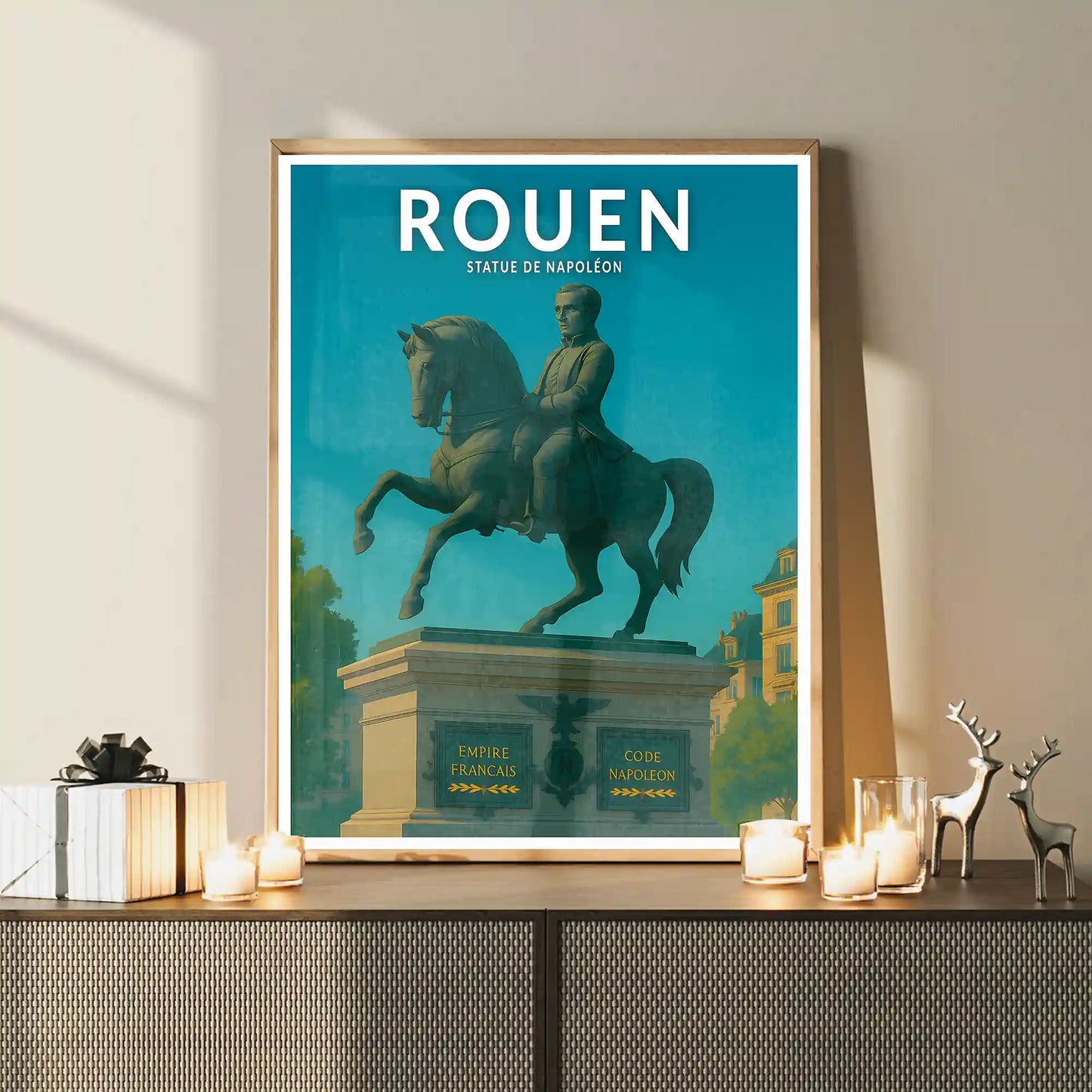 Affiche - Rouen - Statue de Napoléon