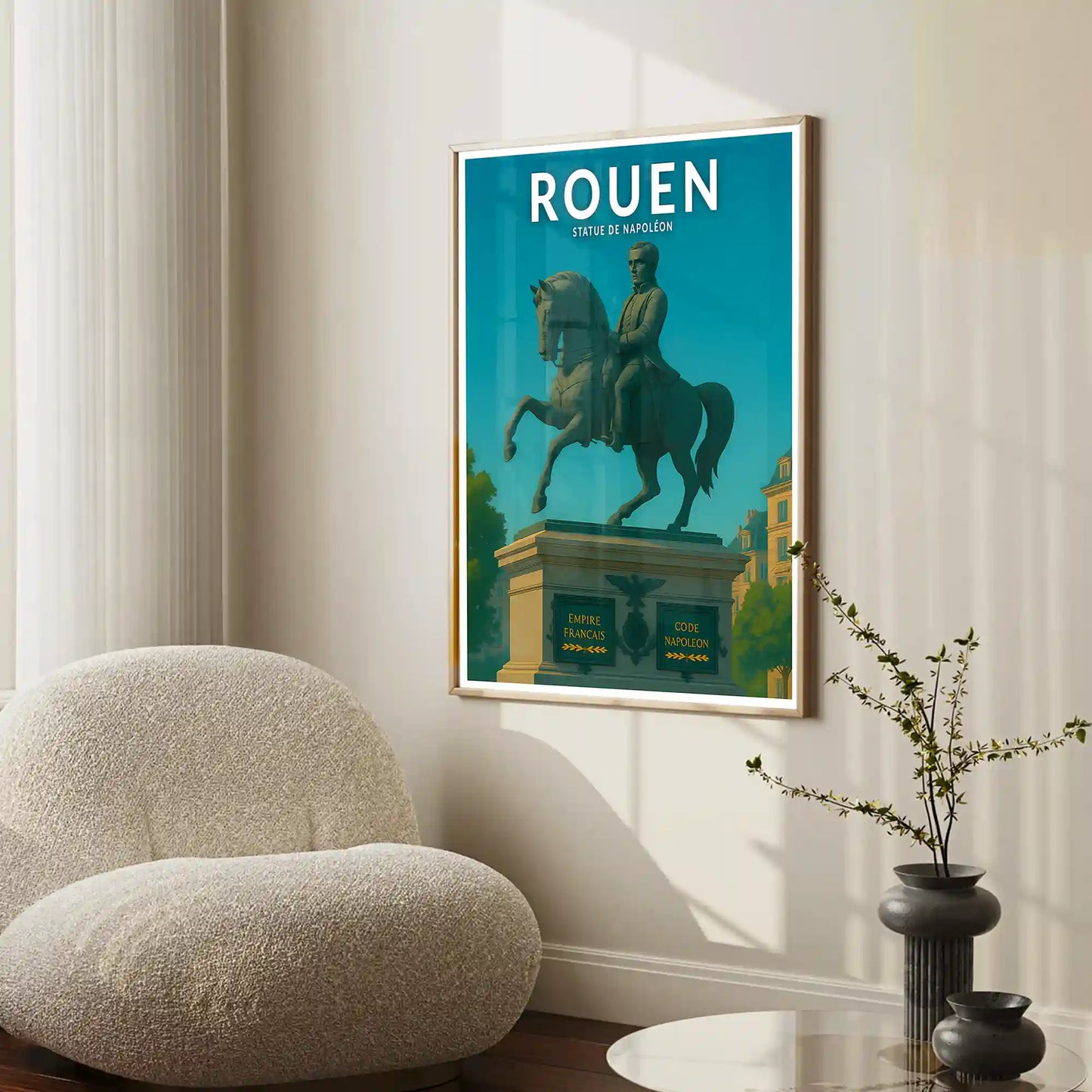 Affiche - Rouen - Statue de Napoléon