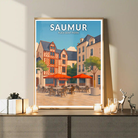 Affiche - Saumur - Place Saint-Pierre