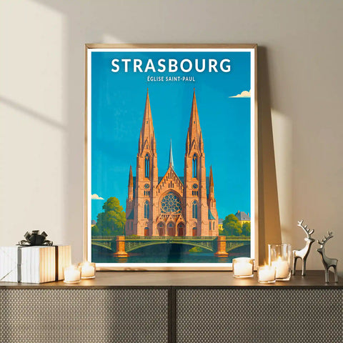 Affiche - Strasbourg - Église Saint-Paul