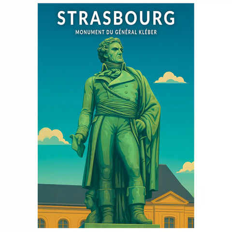 Affiche - Strasbourg - Statue du Général Kléber