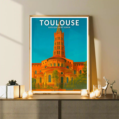 Affiche - Toulouse - Basilique Saint-Sernin