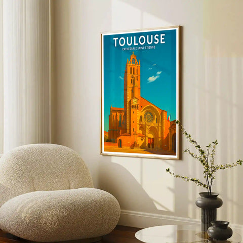 Affiche - Toulouse - Cathédrale Saint-Étienne