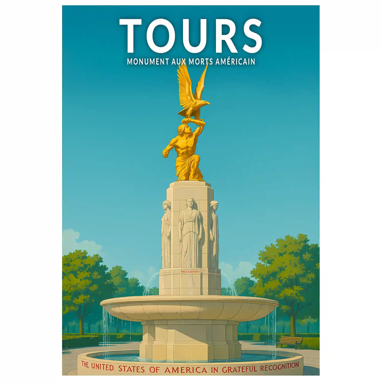 Affiche - Tours - Monument aux Morts Américain