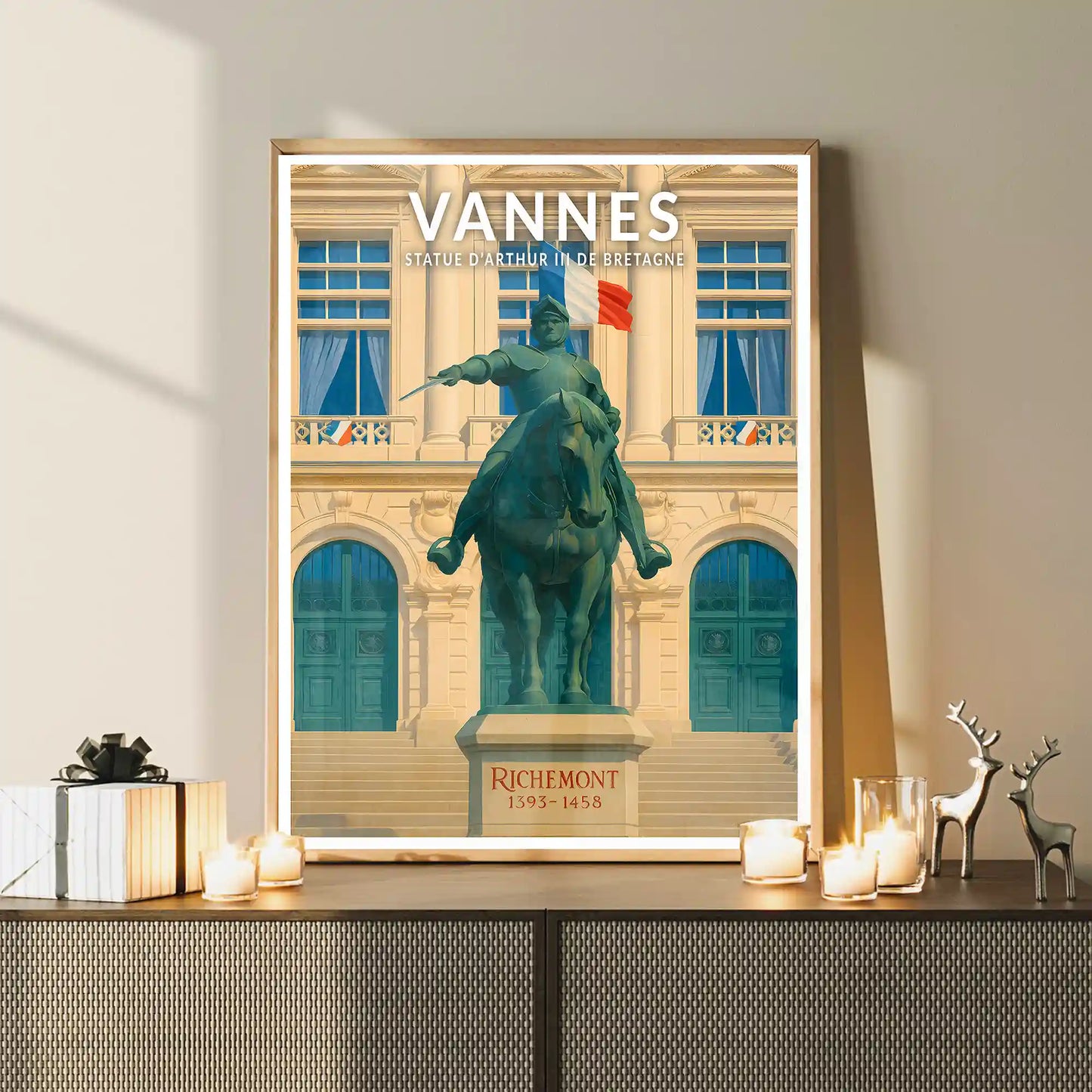 Affiche - Vannes - Statue d'Arthur III de Bretagne