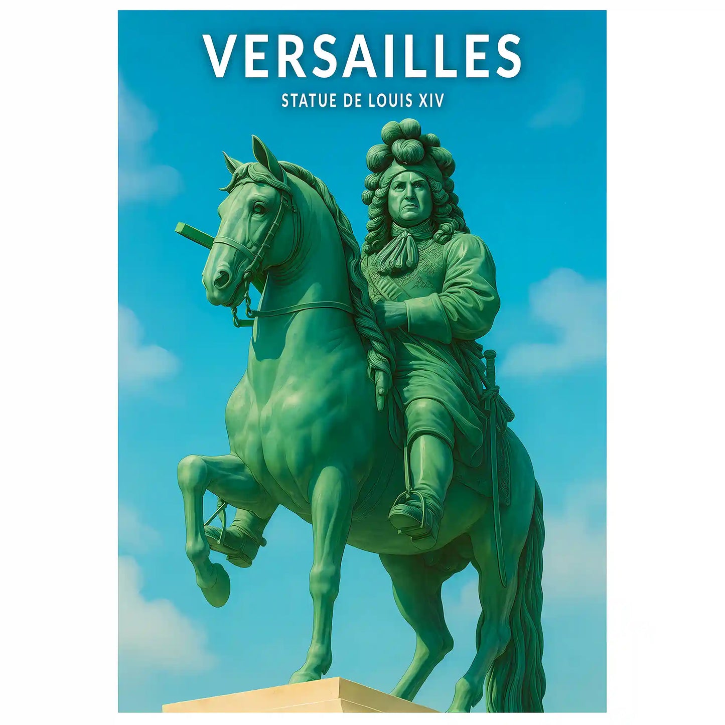 Affiche - Versailles - Statue de Louis XIV
