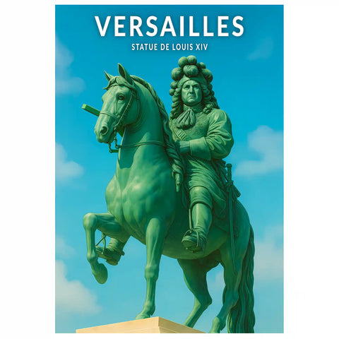 Affiche - Versailles - Statue de Louis XIV