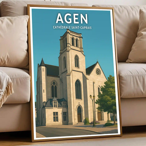 Affiche - Agen - Cathédrale Saint-Caprais