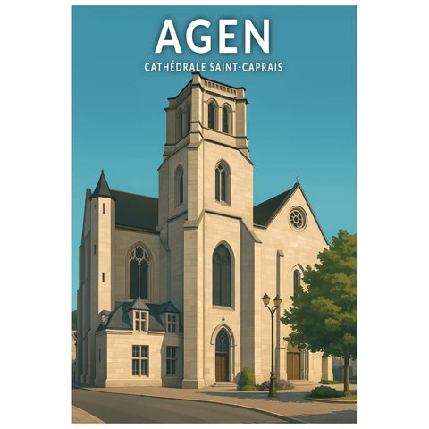 Affiche - Agen - Cathédrale Saint-Caprais