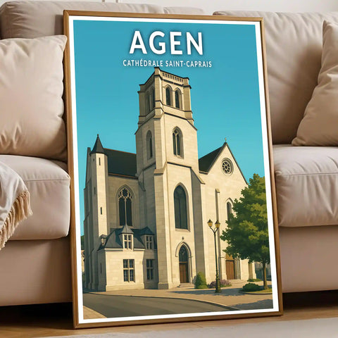 Affiche - Agen - Cathédrale Saint-Caprais