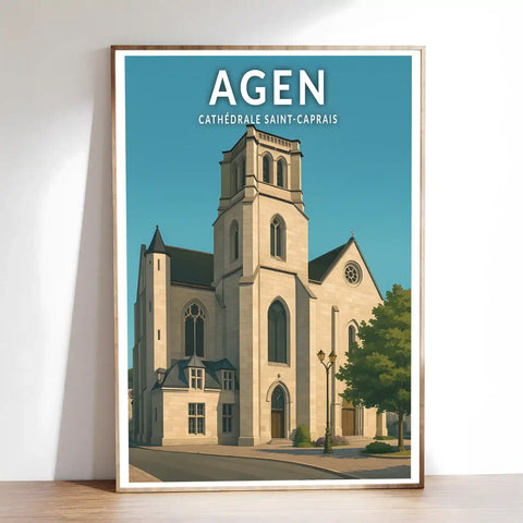 Affiche - Agen - Cathédrale Saint-Caprais
