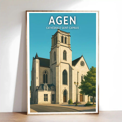 Affiche - Agen - Cathédrale Saint-Caprais