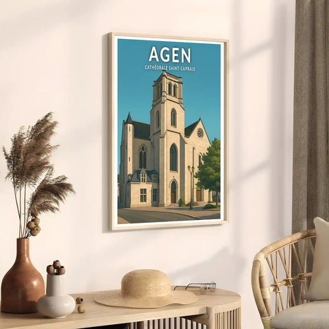 Affiche - Agen - Cathédrale Saint-Caprais