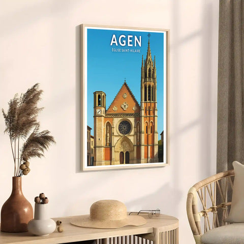 Affiche - Agen - Église Saint-Hilaire