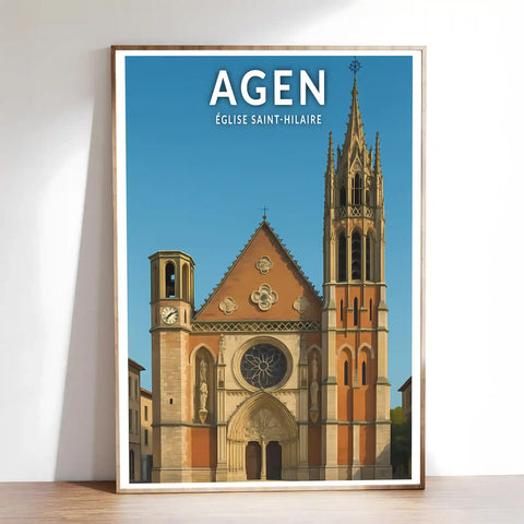 Affiche - Agen - Église Saint-Hilaire