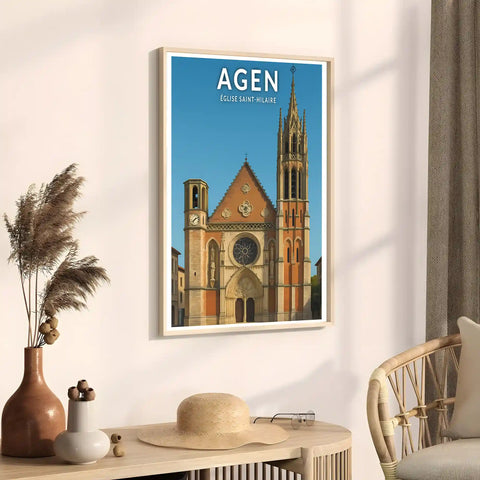 Affiche - Agen - Église Saint-Hilaire