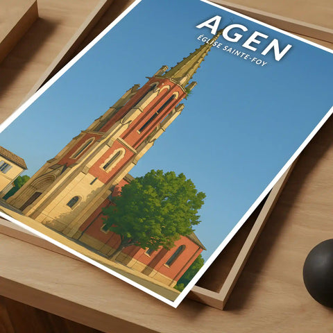 Affiche - Agen - Église Sainte-Foy