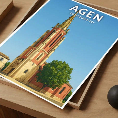 Affiche - Agen - Église Sainte-Foy