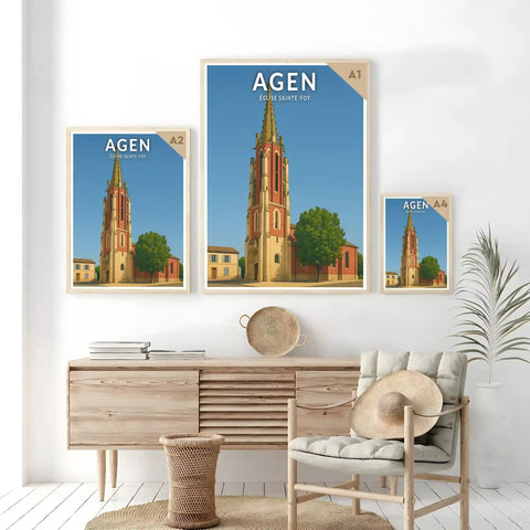 Affiche - Agen - Église Sainte-Foy