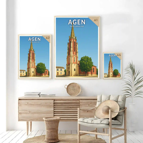 Affiche - Agen - Église Sainte-Foy