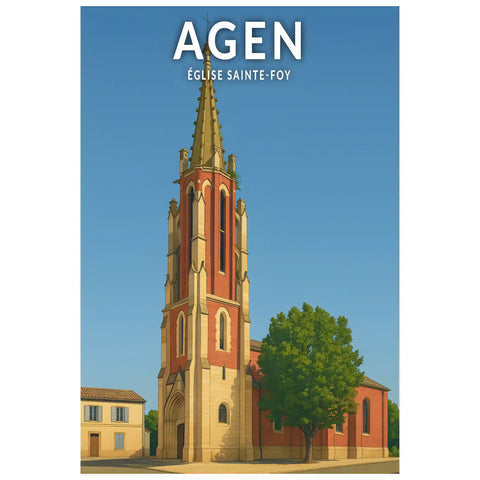 Affiche - Agen - Église Sainte-Foy
