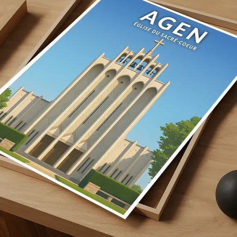 Affiche - Agen - Église du Sacré-Coeur