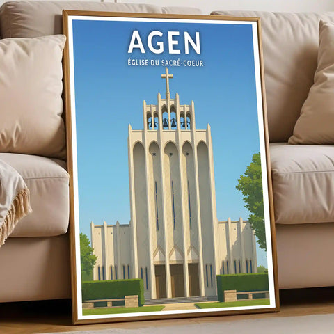 Affiche - Agen - Église du Sacré-Coeur