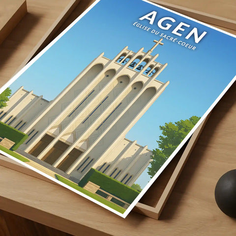 Affiche - Agen - Église du Sacré-Coeur