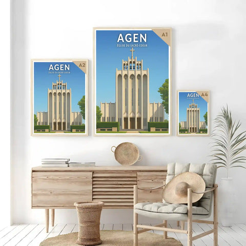 Affiche - Agen - Église du Sacré-Coeur