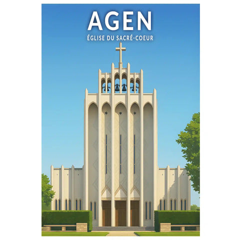 Affiche - Agen - Église du Sacré-Coeur