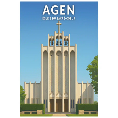 Affiche - Agen - Église du Sacré-Coeur