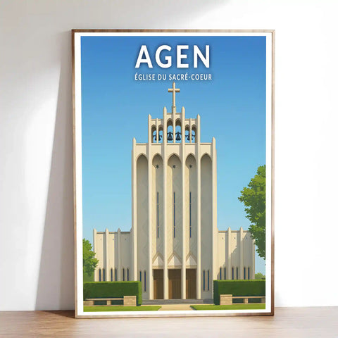 Affiche - Agen - Église du Sacré-Coeur