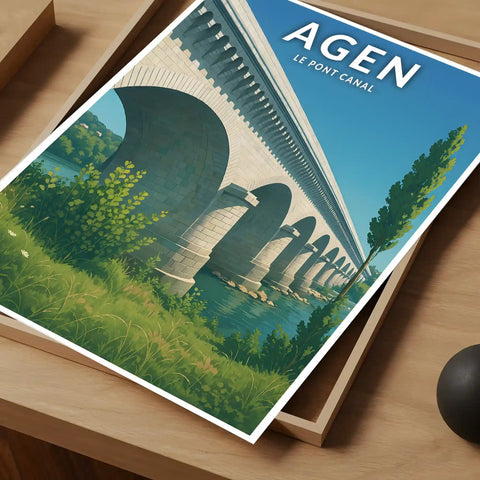 Affiche - Agen - Le Pont Canal