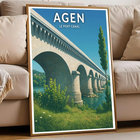 Affiche - Agen - Le Pont Canal