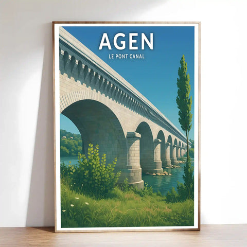Affiche - Agen - Le Pont Canal