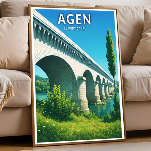 Affiche - Agen - Le Pont Canal