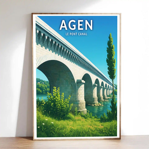 Affiche - Agen - Le Pont Canal